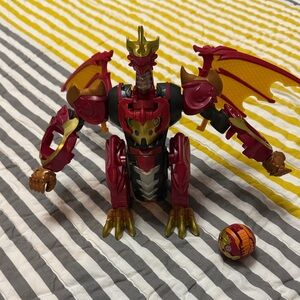 Fierce Dragon Bakugan Action Figure with Red and Gold Highlights